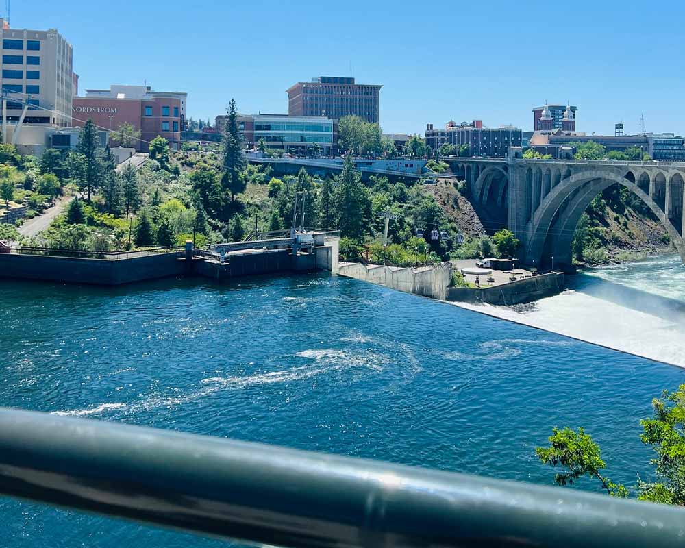 Looking at spokane from the trail