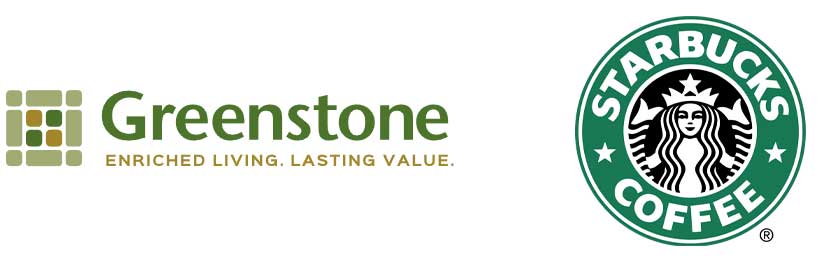 Greenstone and Starbucks Logos